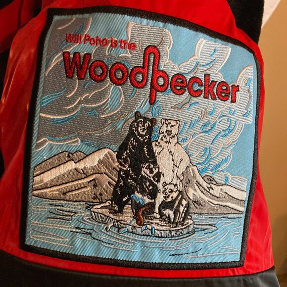 #110 Woody Bomber Jacket Red Diamond, Size Medium - Picture 13 of 15